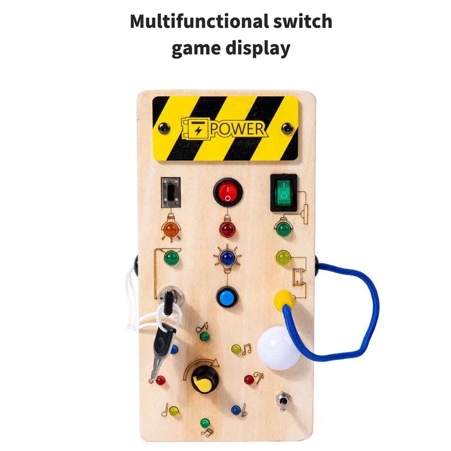 Montessori Busy Board with LED Light for Kids-3