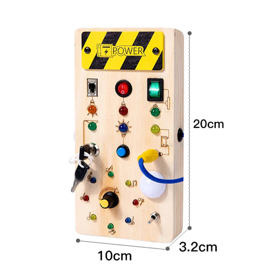 Montessori Busy Board with LED Light for Kids-2