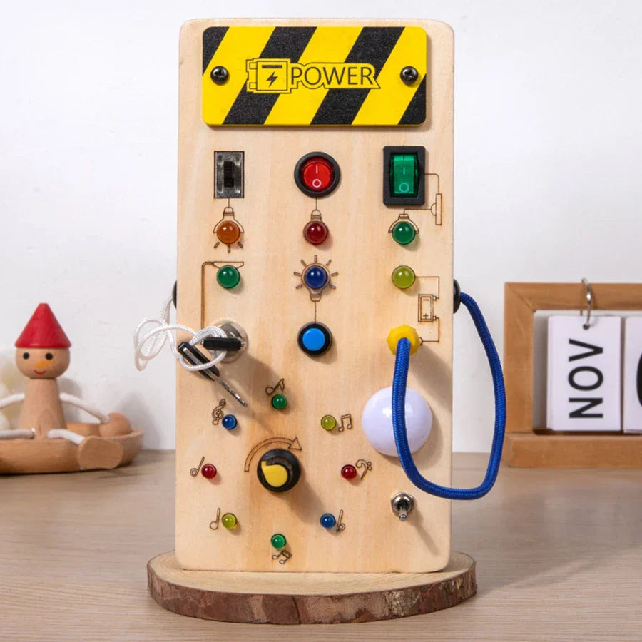 Montessori Busy Board with LED Light for Kids-4
