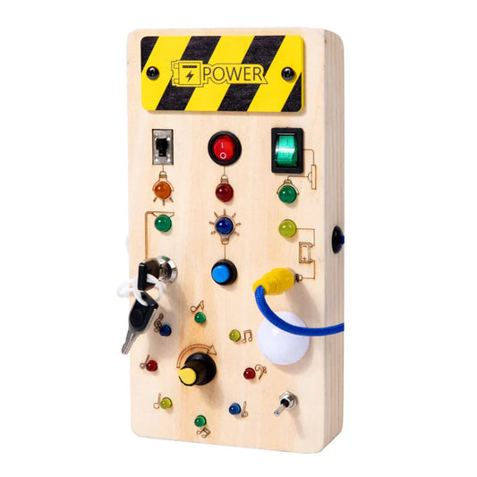 Montessori Busy Board with LED Light for Kids-0